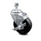 Service Caster 4 Inch Soft Rubber Wheel Swivel 1/2 Inch Threaded Stem Caster with Brake SCC SCC-TS20S414-SRS-TLB-121315 - alternate 1